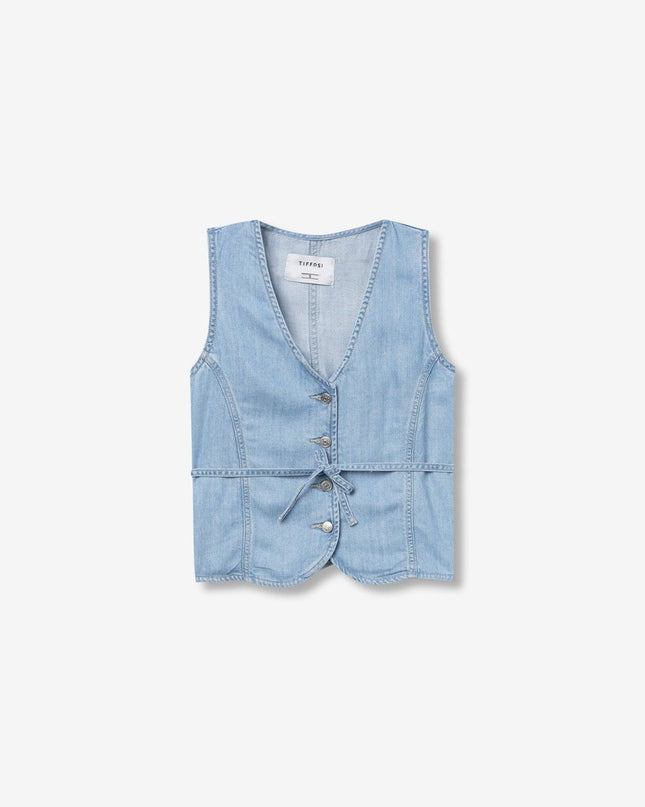 'Safira' Denim Waistcoat - Blue