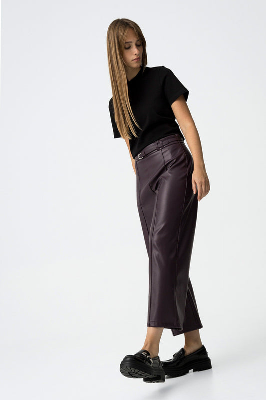 'Fila' Belted Culotte - Shadow Purple