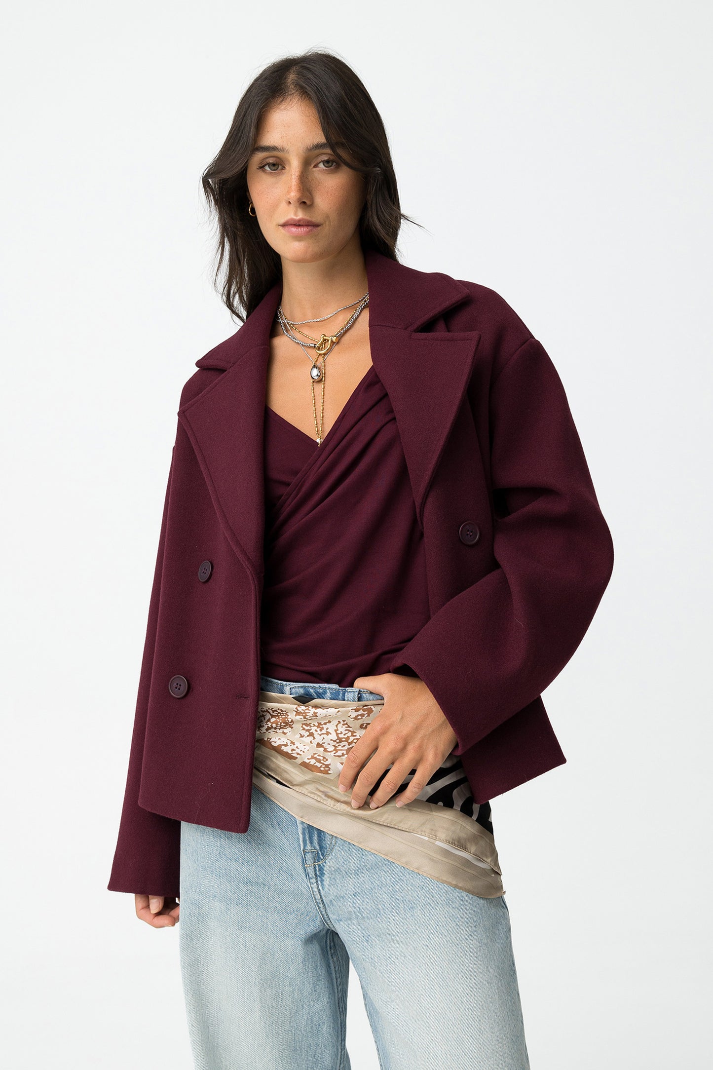 Relaxed Double Breasted Coat