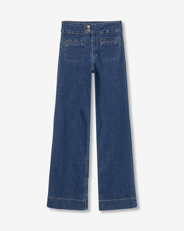 'Olivia' VB Wide Jean - Mid Denim