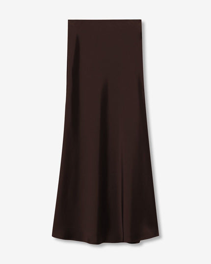 'Kansas' Satin Skirt - Chocolate Brown