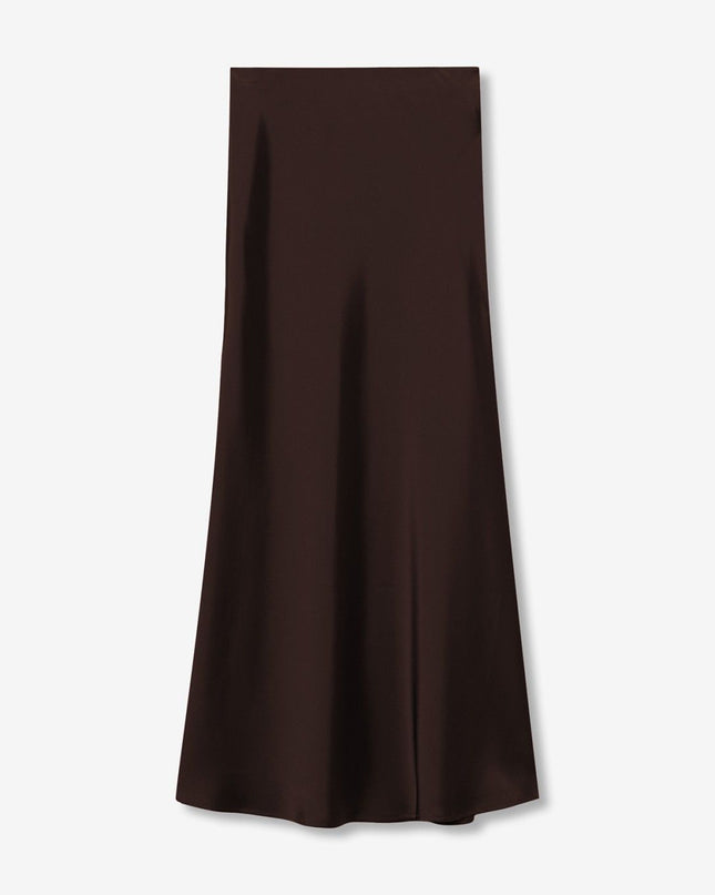 'Kansas' Satin Skirt - Chocolate Brown