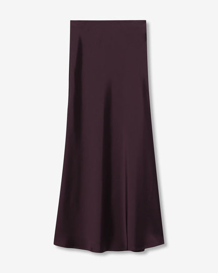'Kansas' Satin Skirt - Fig