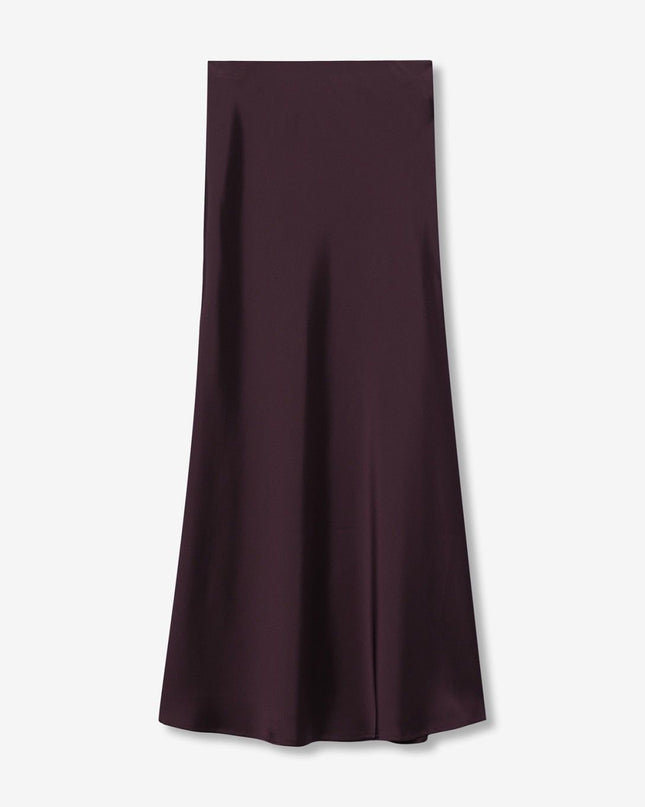 'Kansas' Satin Skirt - Fig