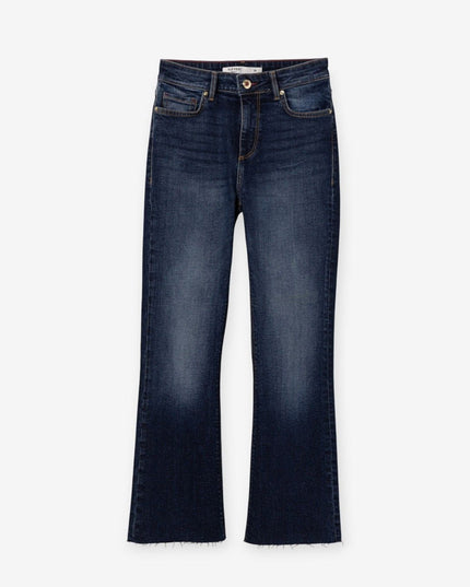 'Megan' Cropped Jean - Medium Denim