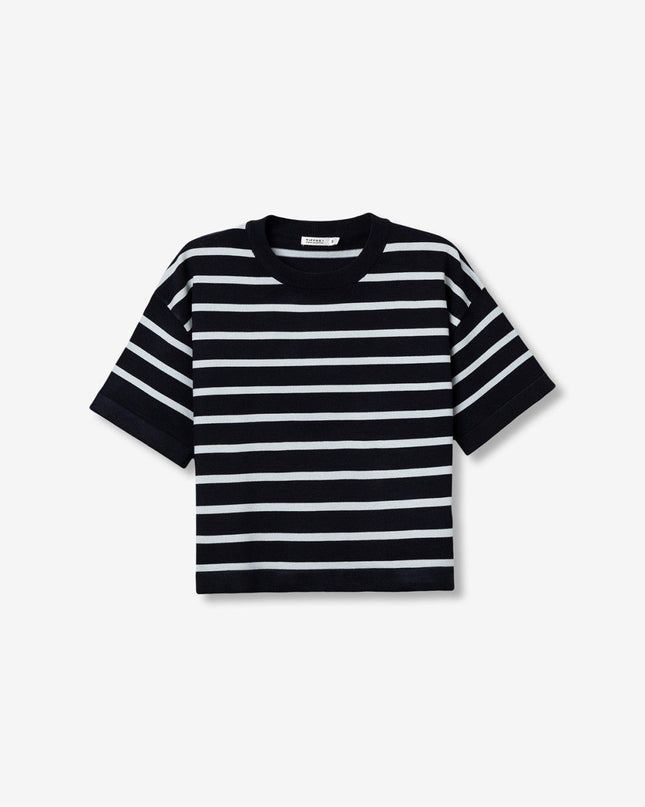 'Paragon' Short Sleeve Sweater - Lyons Blue