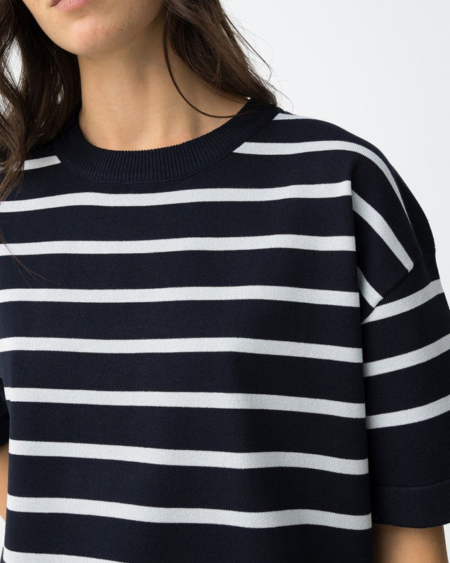 'Paragon' Short Sleeve Sweater - Lyons Blue