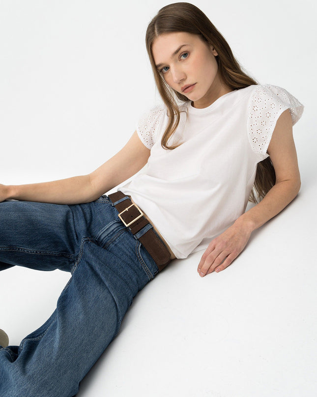 'Graciosa' Broderie T-Shirt - Star White