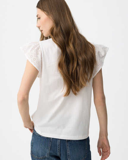 'Graciosa' Broderie T-Shirt - Star White