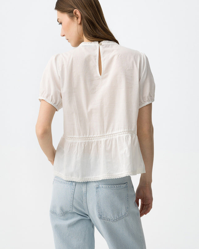 'Emir' Embroidered Blouse - Star White