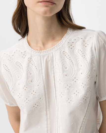 'Emir' Embroidered Blouse - Star White