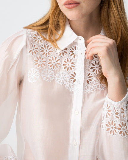 'Napolina' Broderie Regulat Fit Shirt - White