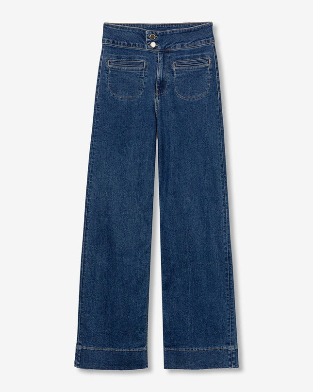 'Olivia' VB Wide Jean - Dark Denim