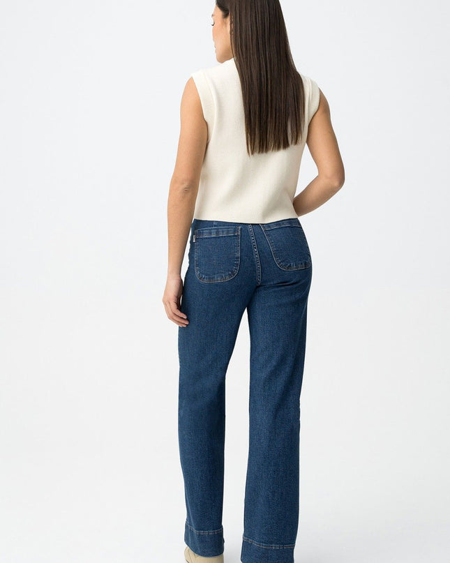 'Olivia' VB Wide Jean - Dark Denim
