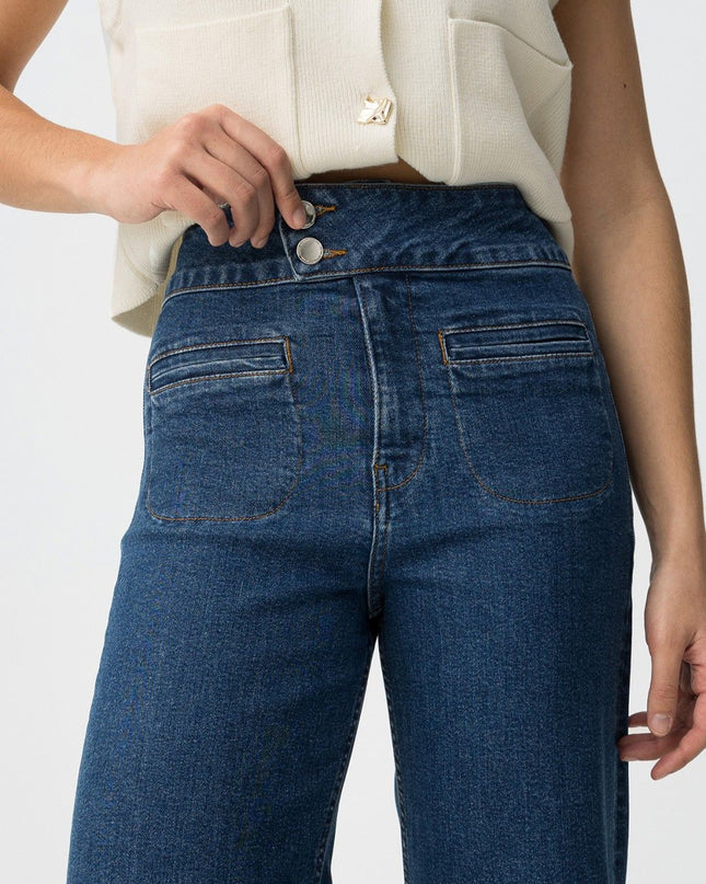 'Olivia' VB Wide Jean - Dark Denim