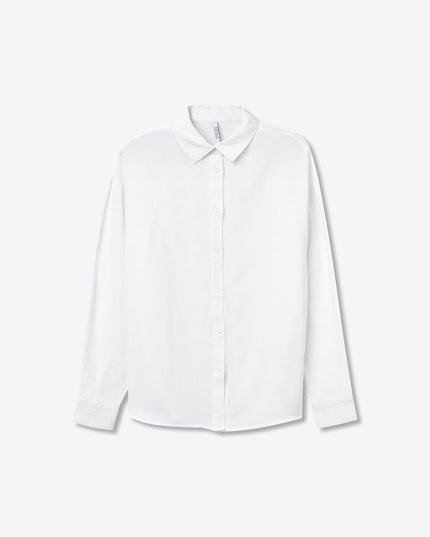 'Ella' Linen Blend Shirt - Star White