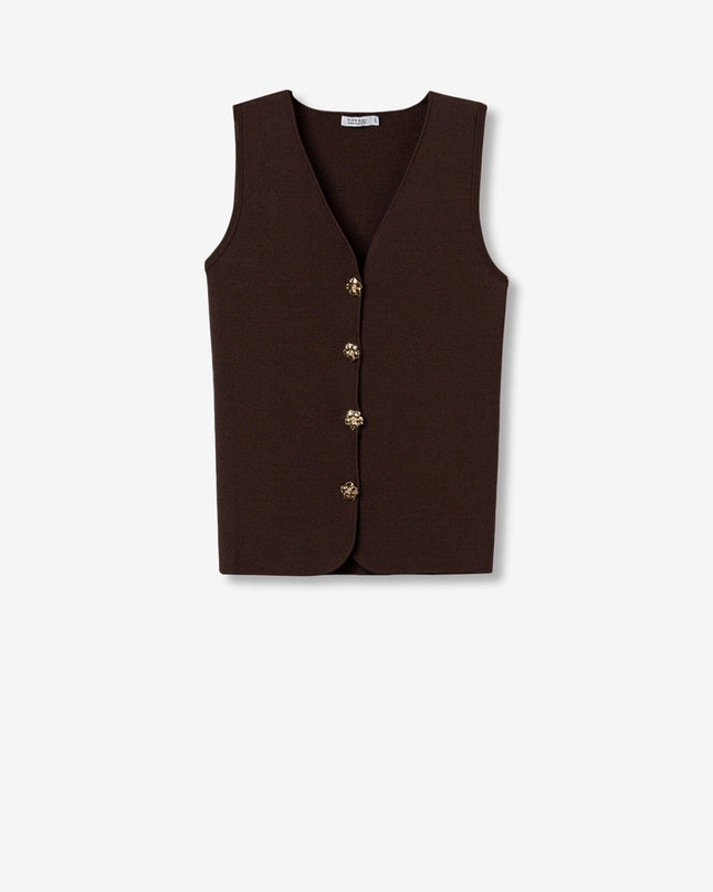 'Fleur' Top - Chocolate Brown