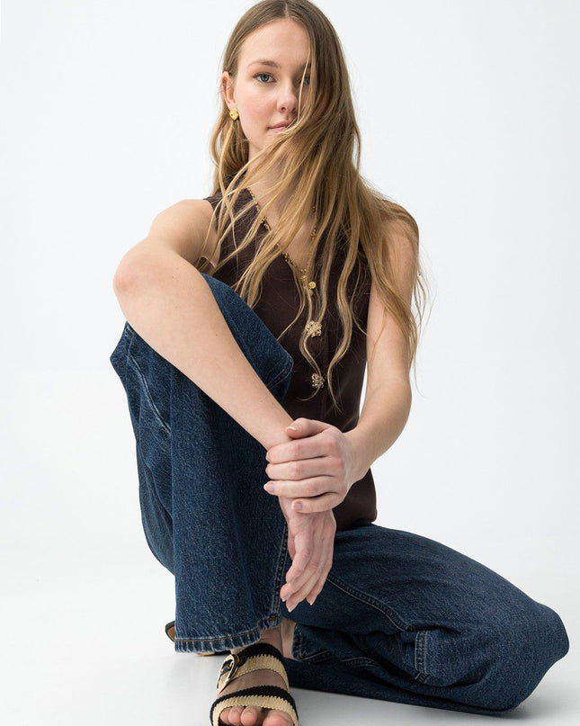 'Fleur' Top - Chocolate Brown