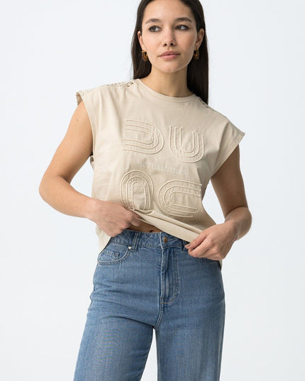 'Jellicent' T-Shirt - Beige