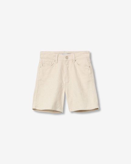 'Lana' Mom Textured Short - Cream