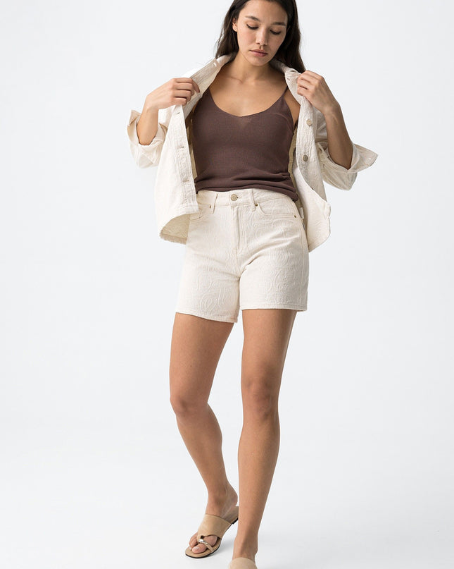 'Lana' Mom Textured Short - Cream