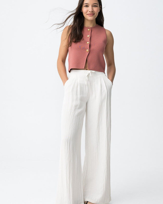 'Augusta' Palazzo Trouser - Star White