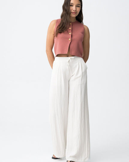'Augusta' Palazzo Trouser - Star White