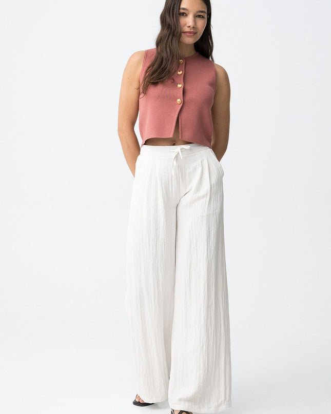 'Augusta' Palazzo Trouser - Star White