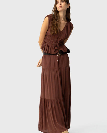 'Camponesa' Maxi Skirt - Chocolate Brown