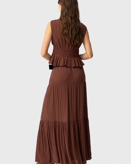 'Camponesa' Maxi Skirt - Chocolate Brown