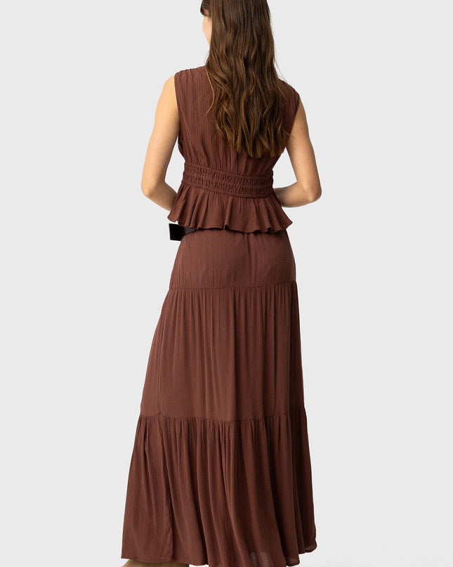'Camponesa' Maxi Skirt - Chocolate Brown