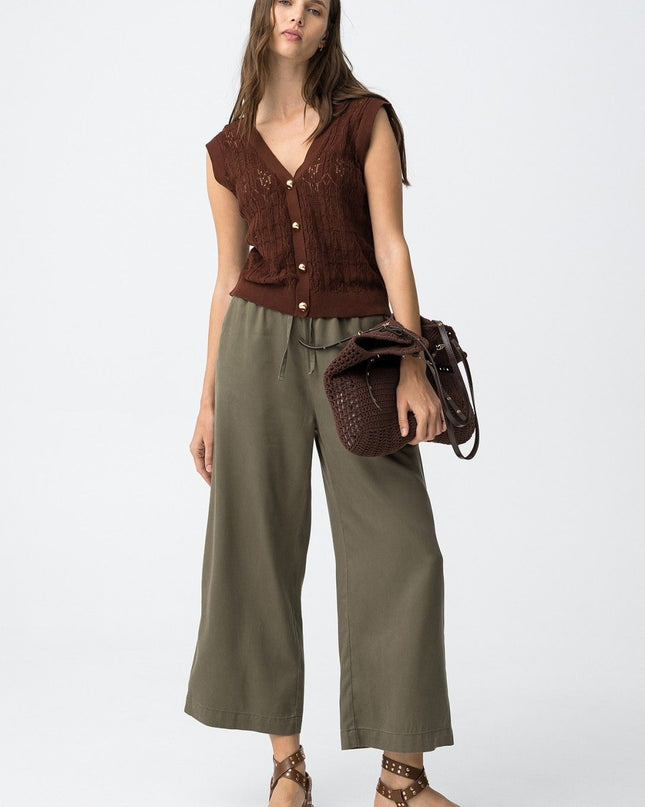 'Roselin' Cropped Trouser - Patina Green
