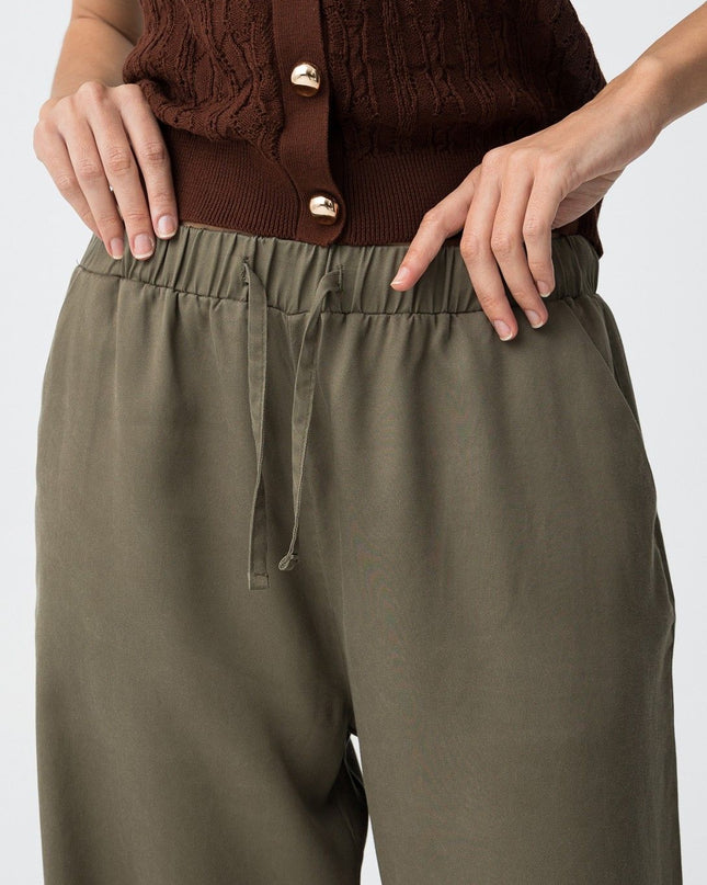 'Roselin' Cropped Trouser - Patina Green