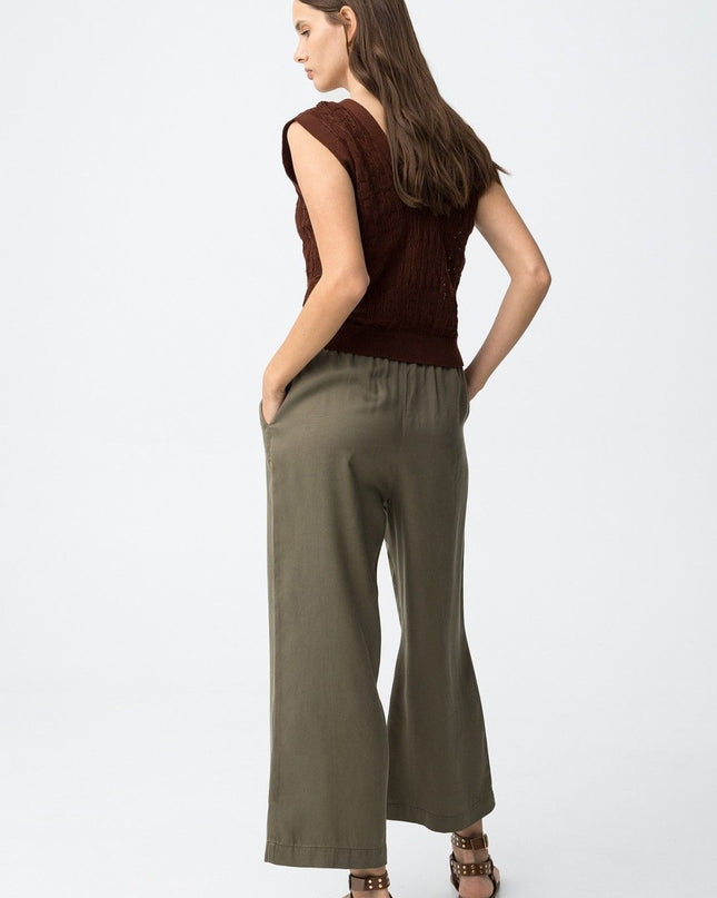 'Roselin' Cropped Trouser - Patina Green