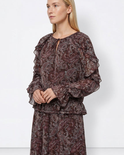 'Termas' Paisley Blouse - Brown