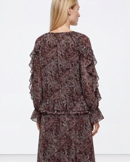 'Termas' Paisley Blouse - Brown