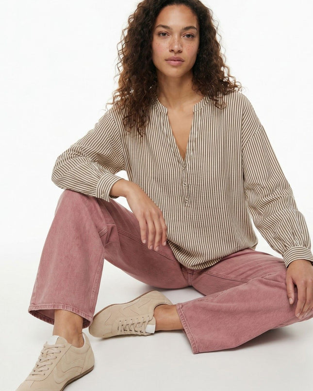 'Darcinda' V-Neck Blouse - Waterfall