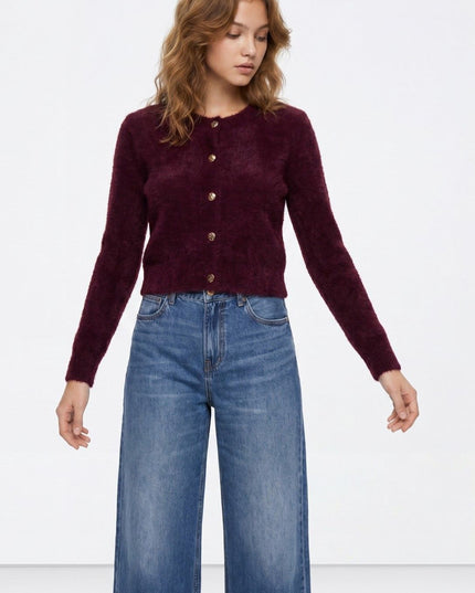 'Nodos' Mohair Cardigan - Fig