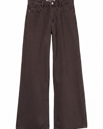 'Celine' Wide Leg Jean - Chocolate