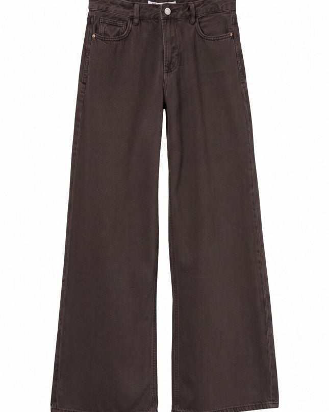 'Celine' Wide Leg Jean - Chocolate