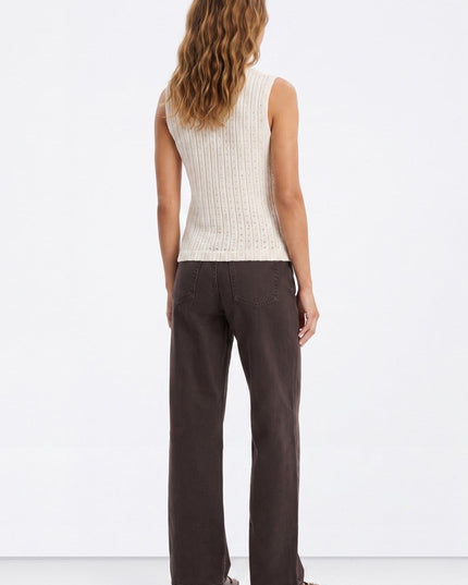 'Celine' Wide Leg Jean - Chocolate