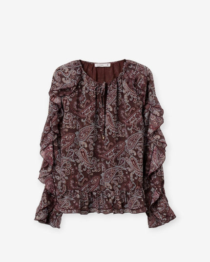 'Termas' Paisley Blouse - Brown