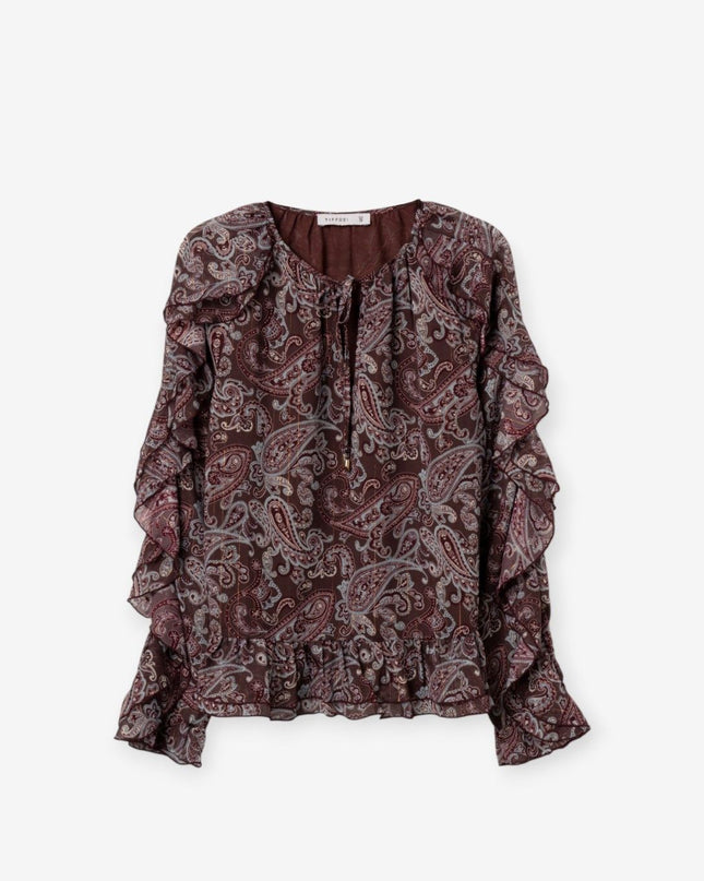'Termas' Paisley Blouse - Brown