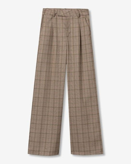 'Nectar' Check Trouser - Beige
