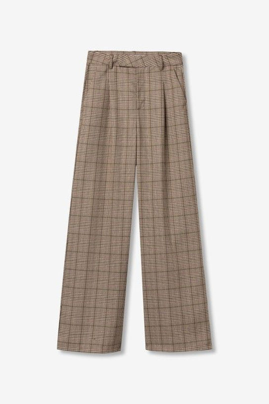 'Nectar' Check Trouser - Beige