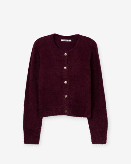 'Nodos' Mohair Cardigan - Fig