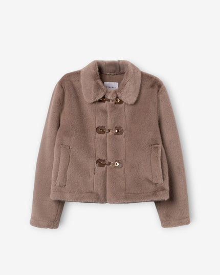 'Olgie' Fur Jacket - Portabella Beige