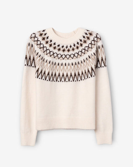 'Alberta' Nordic Knit Sweater - Birch