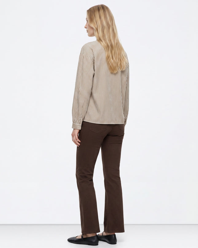 Megan Cropped Flare Jeans - Brown