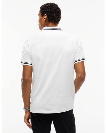 TJM Reg Fit Tipped Polo Shirt - Off White
